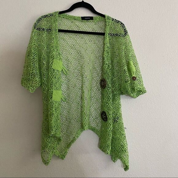 Green Fairy Core Beach Netted Swim Coverup - Picture 5 of 6